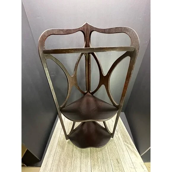 Vintage Mahogany Wood Wall Hanging Corner Shelf Home Decor 20 Tall